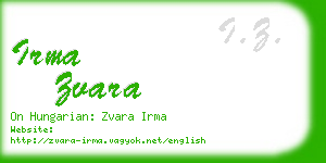 irma zvara business card